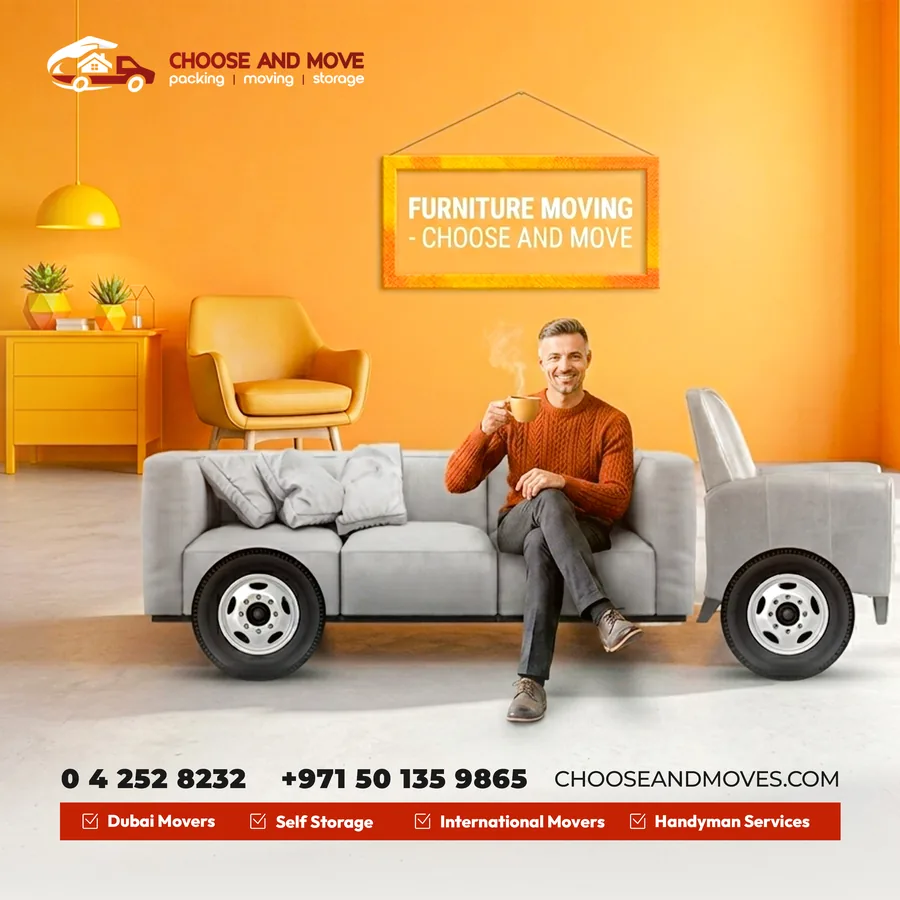 Choose and Move social media post: Furniture moving
