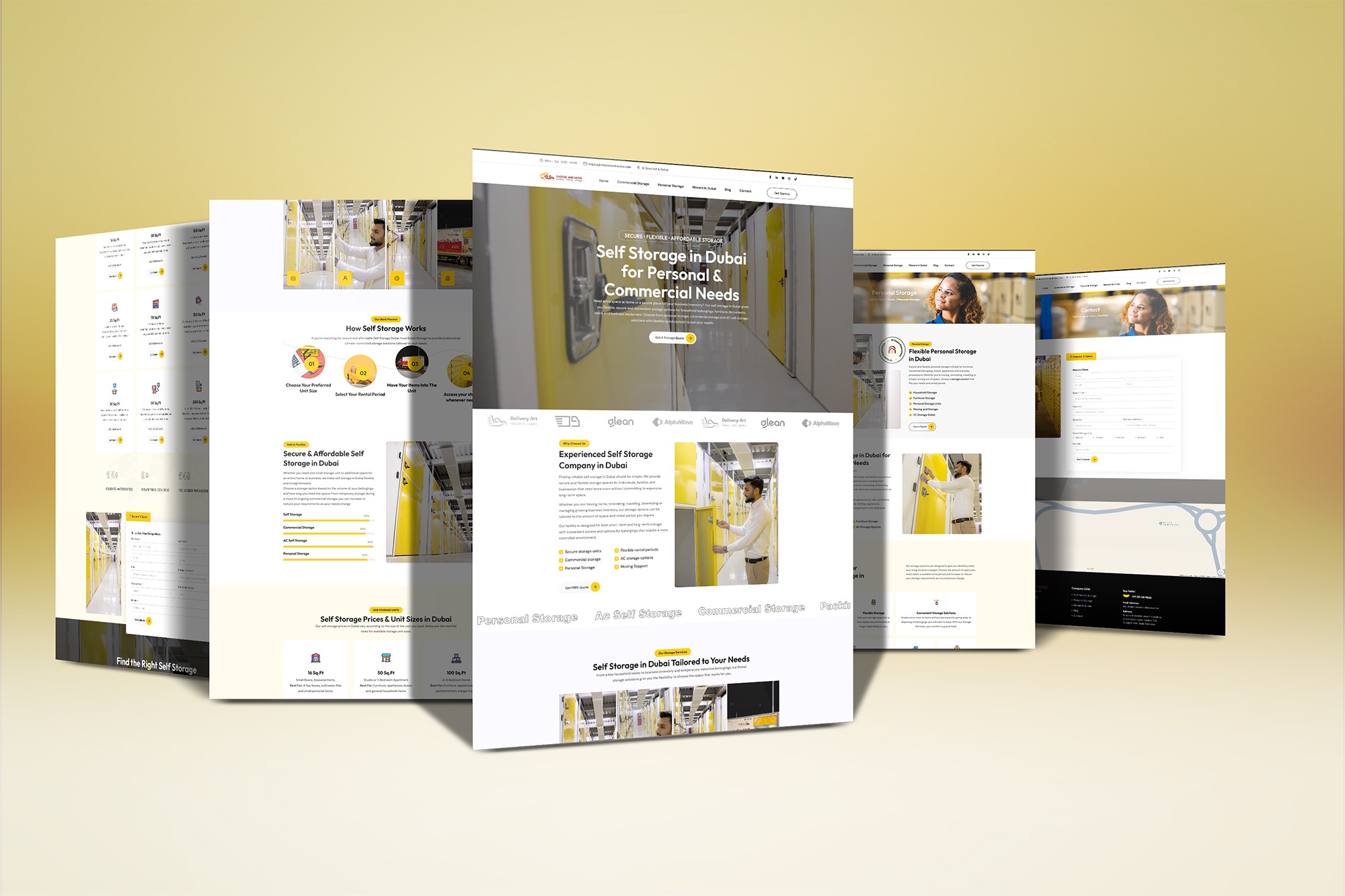 Dubai Storage self storage website design mockup by Kiampi Daniel